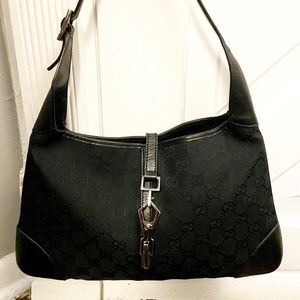 Gucci Jackie-O Monogrammed Black Hobo